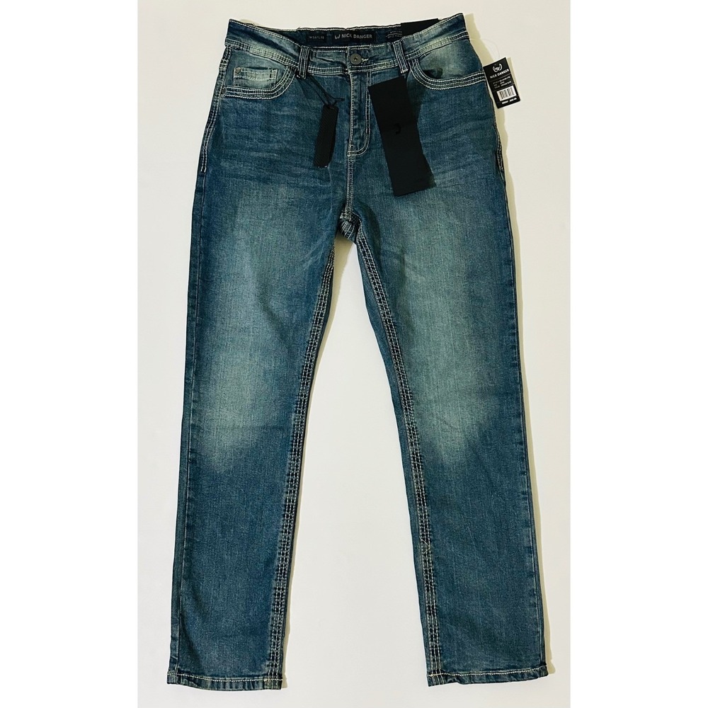 Nick Danger Vintage Blue Mens 34x32 Athletic Fit Supreme Flex Jeans NEW 2024